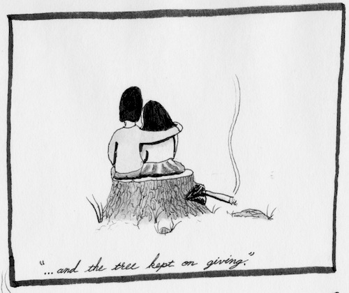 500x420 Index Of Drawingartfun - The Giving Tree Sketch