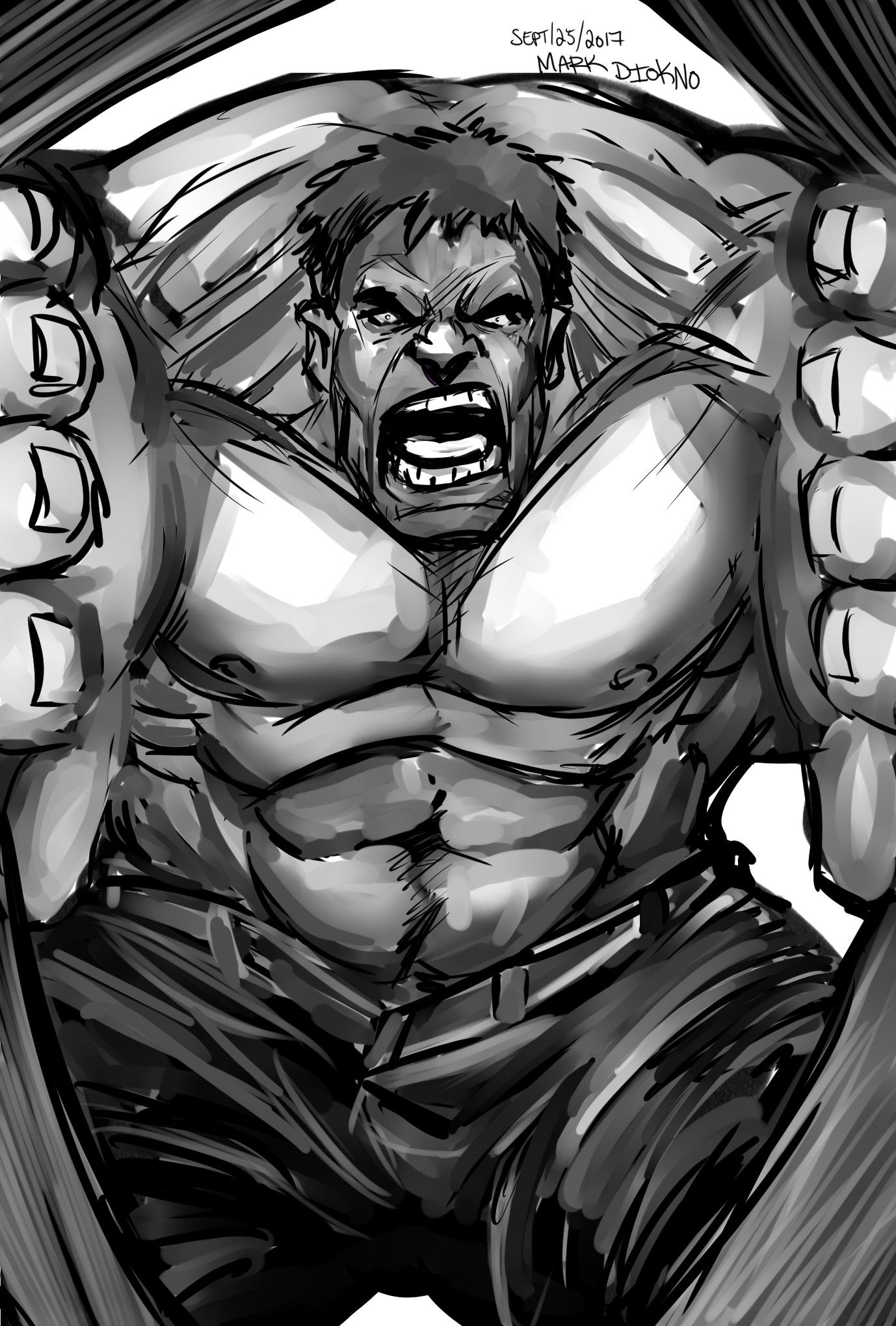 1378x2039 Mark Diokno - The Hulk Sketch