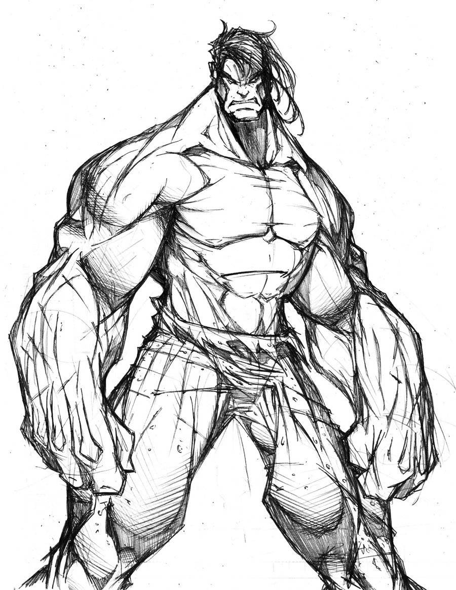 900x1165 Morning Sketch - The Hulk Sketch