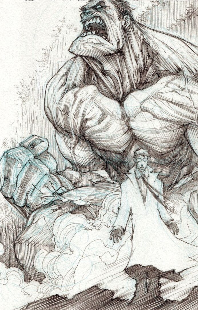 693x1085 The Hulk Comic Art Comic, Fan Art And Marvel - The Hulk Sketch