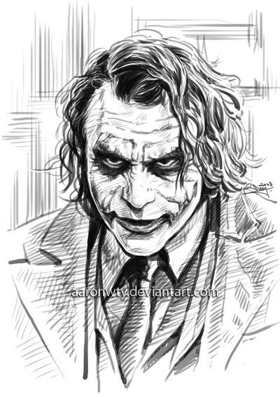 400x566 Heath Ledger As The Joker Art Sketches Joker - The Joker Sketch