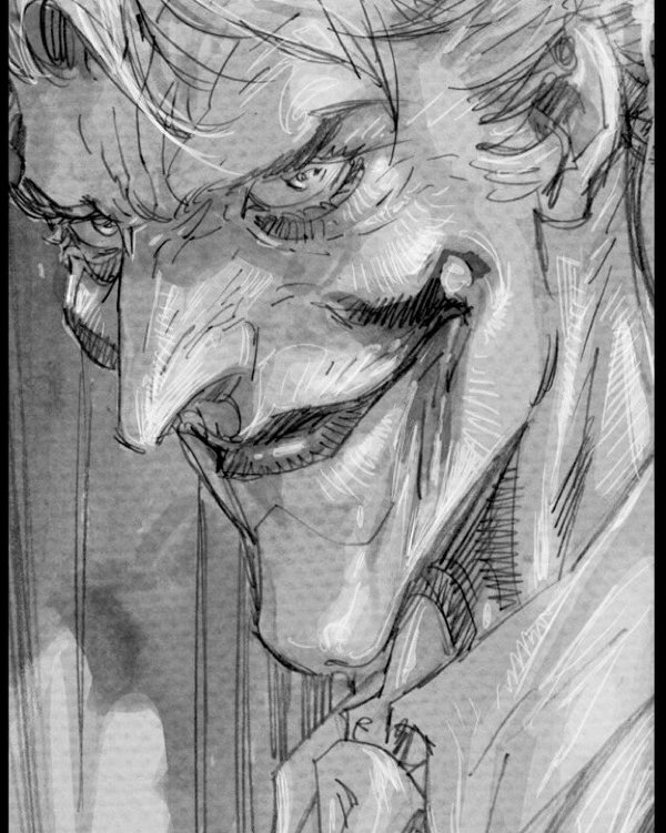 600x751 Jim Lee Tweeted This Awesome Joker Sketch Last Night. Batman - The Joker Sketch