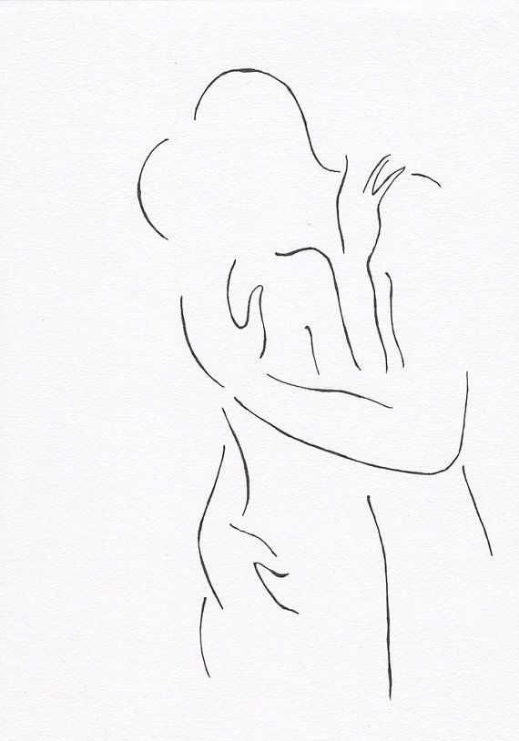570x814 Collection Of Simple Kiss Drawing High Quality, Free - The Kiss Sketch
