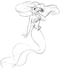 Little Mermaid Sketch at PaintingValley.com | Explore collection of ...