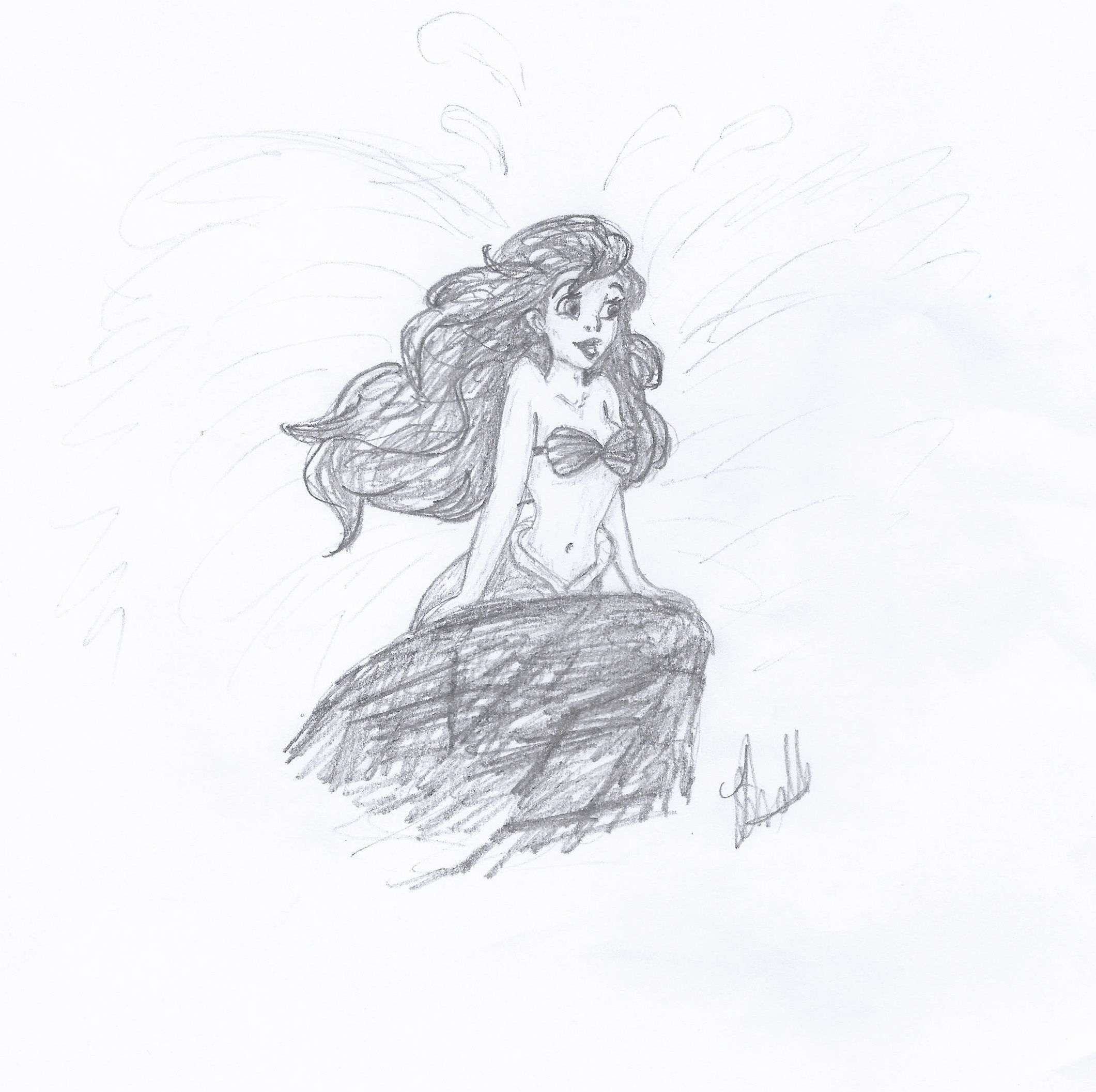 2121x2113 Ariel From The Little Mermaid. - The Little Mermaid Sketch
