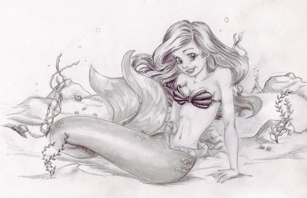 600x387 Little Mermaid By Zeldia - The Little Mermaid Sketch
