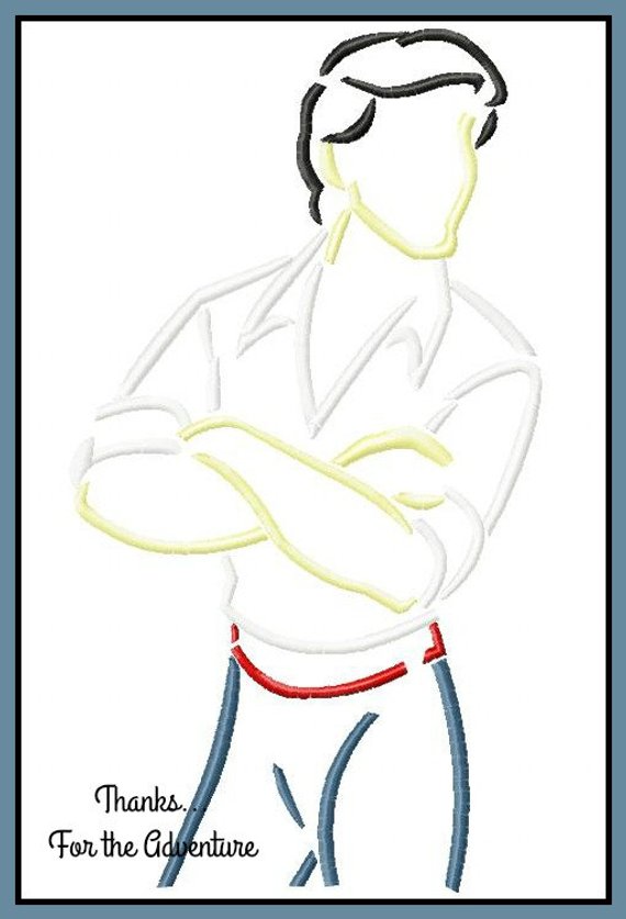 570x837 Prince Eric From The Little Mermaid Sketch Digital Embroidery Etsy - The Little Mermaid Sketch
