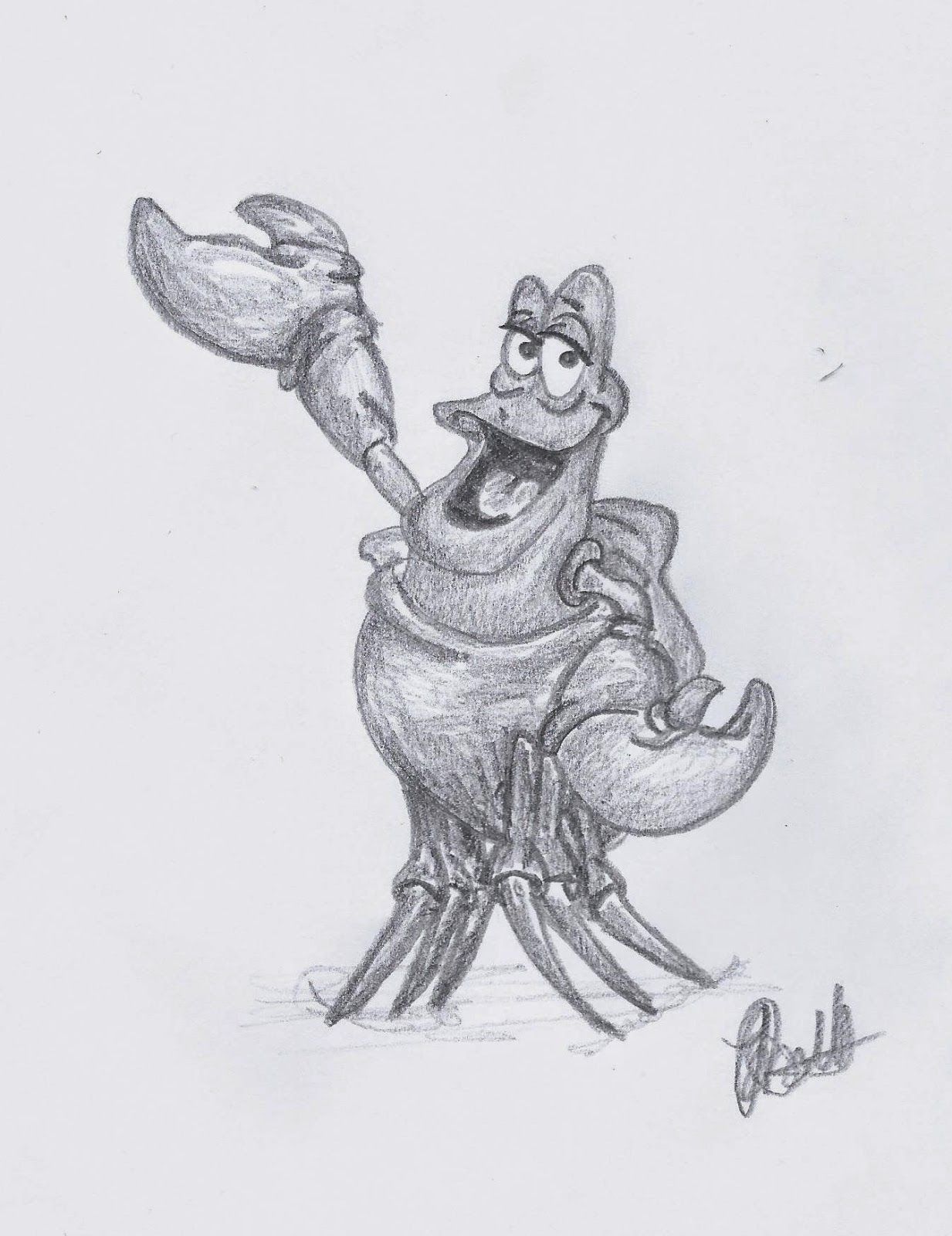 1233x1600 Sebastian From The Little Mermaid, Sketch By Jo Linsdell Art - The Little Mermaid Sketch
