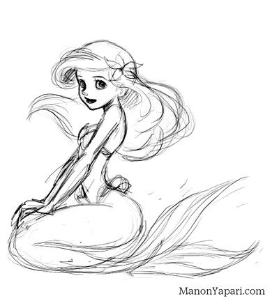 400x432 Little Mermaid Sketch Pirateocean Tattoos Disney - The Little Mermaid Sketch