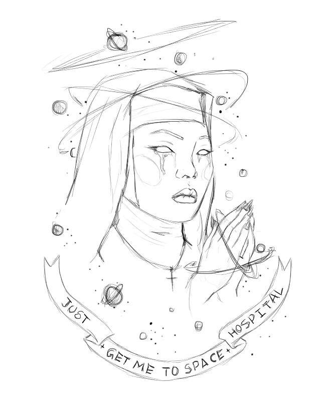 666x796 Space Nun Sketch Horror Amino - The Nun Sketch