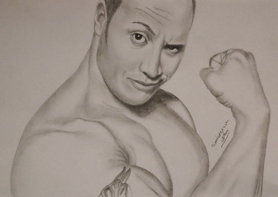 886x630 The Rock - The Rock Sketch