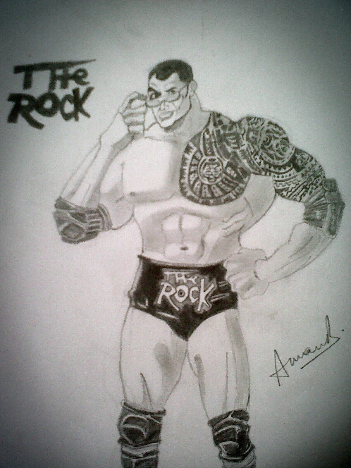1200x1600 Cartoon Sketch Of The Rock!!! Artwork - The Rock Sketch