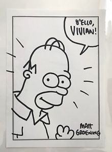 220x300 Original Matt Groening Homer Simpson Comic Art Sketch! The - The Simpsons Sketch