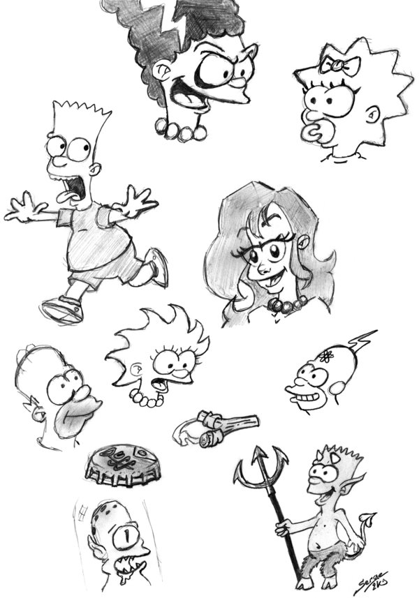 600x857 Simpsons Sketch By Scbr - The Simpsons Sketch