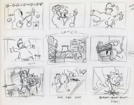 550x431 First Versions The Simpsons (Cartoon) - The Simpsons Sketch