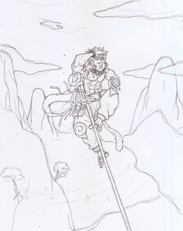 600x758 Sketch Fan Art Monkey King 2 By Akulangit - The Sketch Monkey