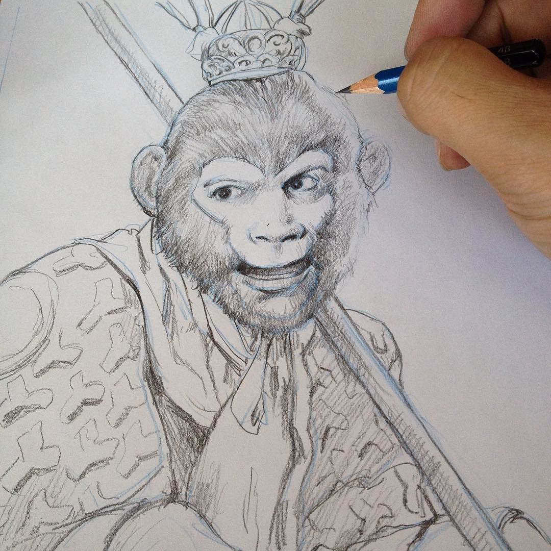 1080x1080 Sketching A Monkey King From The Journey To The West For The - The Sketch Monkey