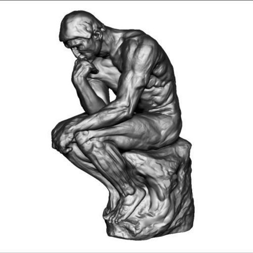500x500 3d Printable Model Roden The Thinker Sculpture Cgtrader - The Thinker Sketch