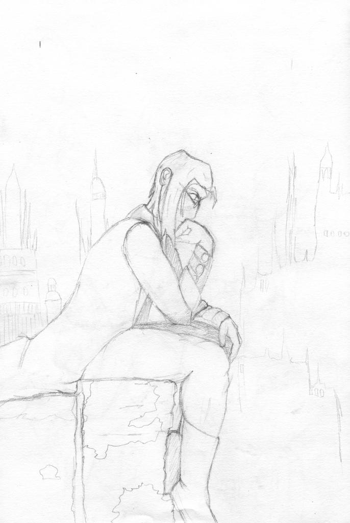 686x1024 A Thinker Sketch By Sheid - The Thinker Sketch