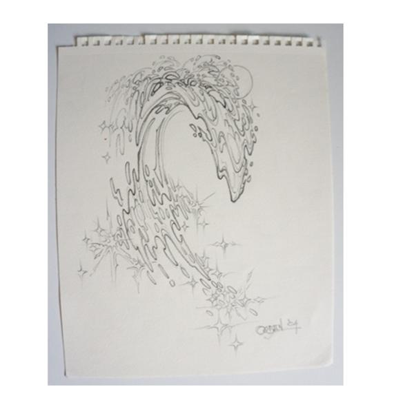 600x594 Original Sketch Of A Wave - The Wave Sketch