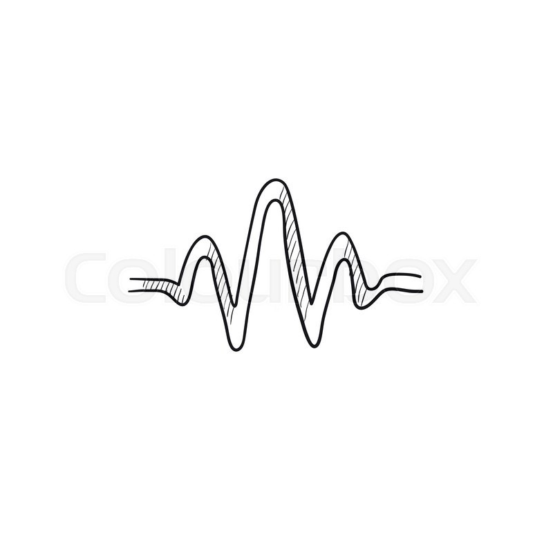 800x800 Sound Wave Vector Sketch Icon Isolated On Background. Hand Drawn - The Wave Sketch