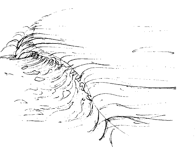 666x504 Waves How To Draw And Paint - The Wave Sketch