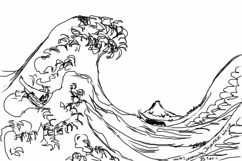 800x533 Art For The Joy Of It Japanese Wave Sketch - The Wave Sketch