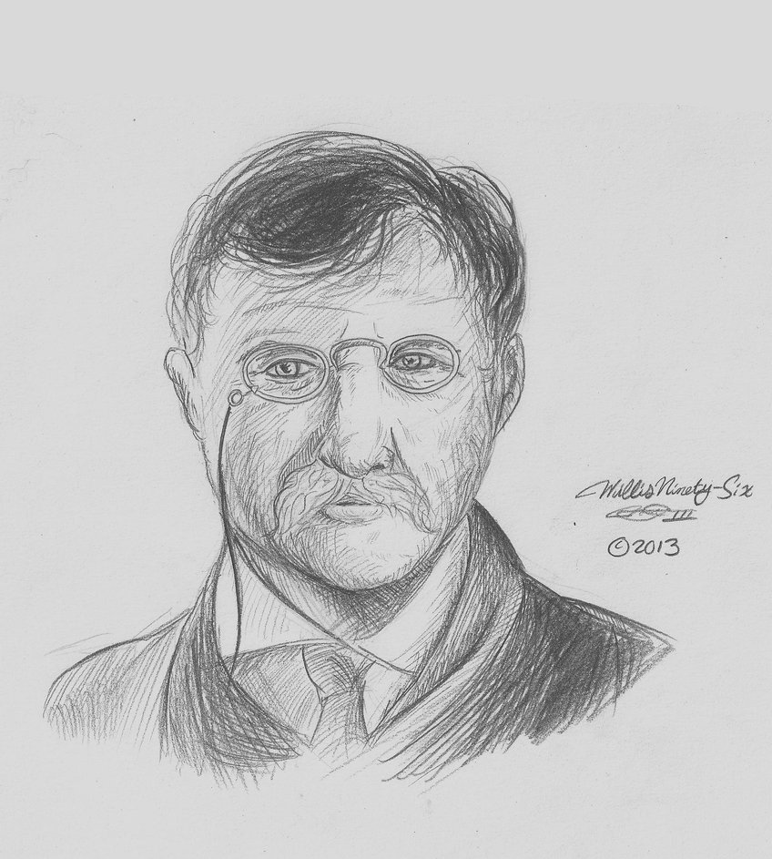 848x943 President Theodore Roosevelt By Willisninety Six - Theodore Roosevelt Sketch