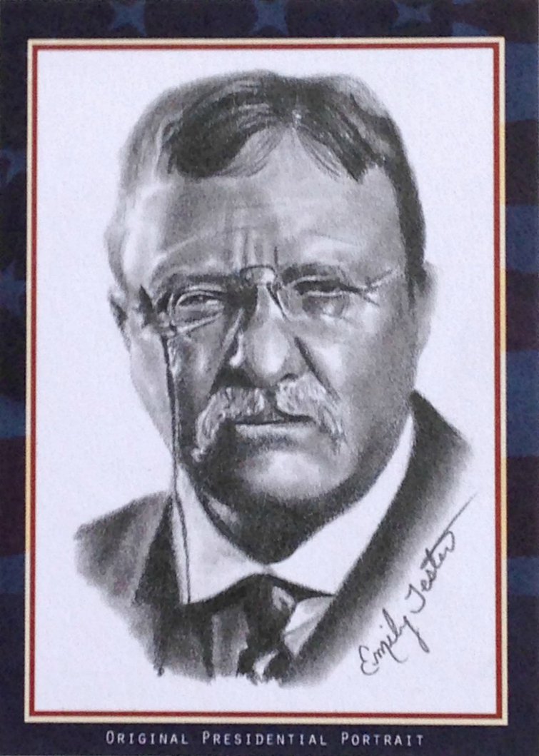 755x1059 Theodore Roosevelt Pastime Portraits Sketch Card By - Theodore Roosevelt Sketch