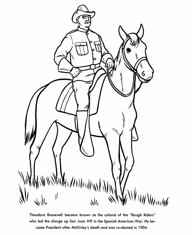 670x820 Usa Printables President Theodore Roosevelt Coloring Page - Theodore Roosevelt Sketch