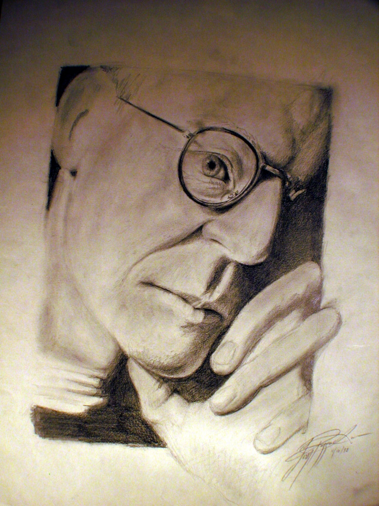 750x1000 Man Thinking Drawing - Thinking Man Sketch