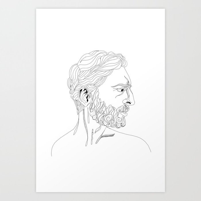 700x700 Thinking Man Art Print By Vanility Society6 - Thinking Man Sketch