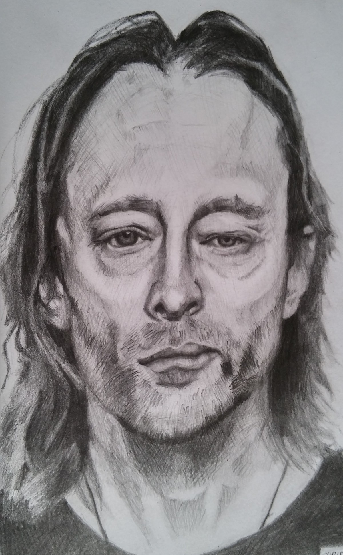 1200x1941 Portrait Of Thom Yorke From Radiohead On Behance - Thom Yorke Sketch