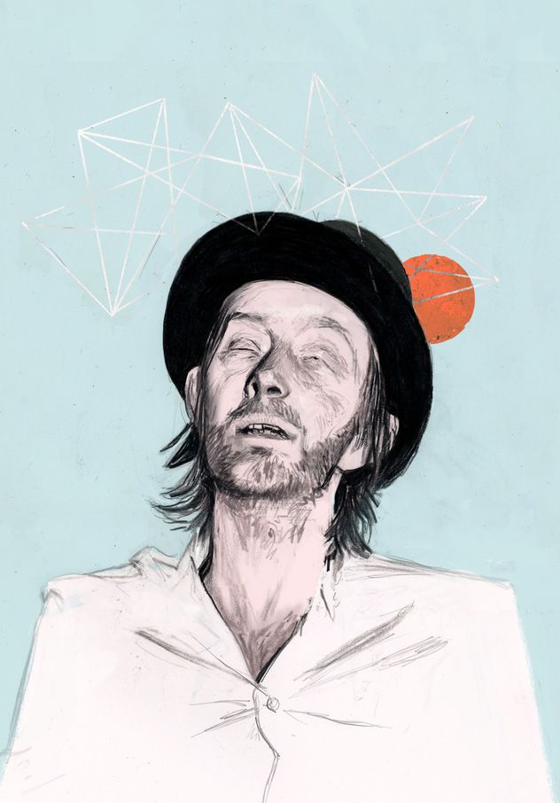 632x906 Thom York By Timothy Lamb Ill.ustration Radiohead - Thom Yorke Sketch