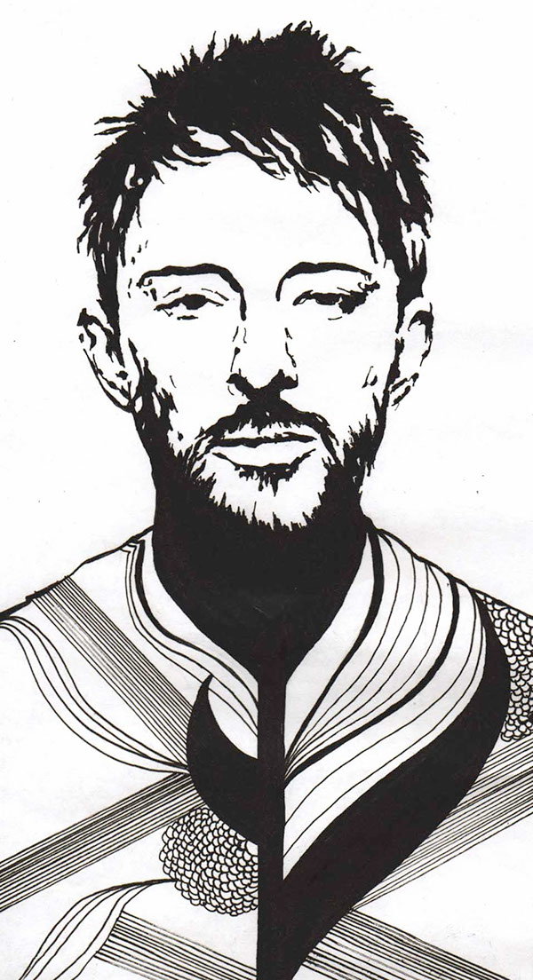 600x1104 Thom Yorke (Radiohead) On Behance - Thom Yorke Sketch