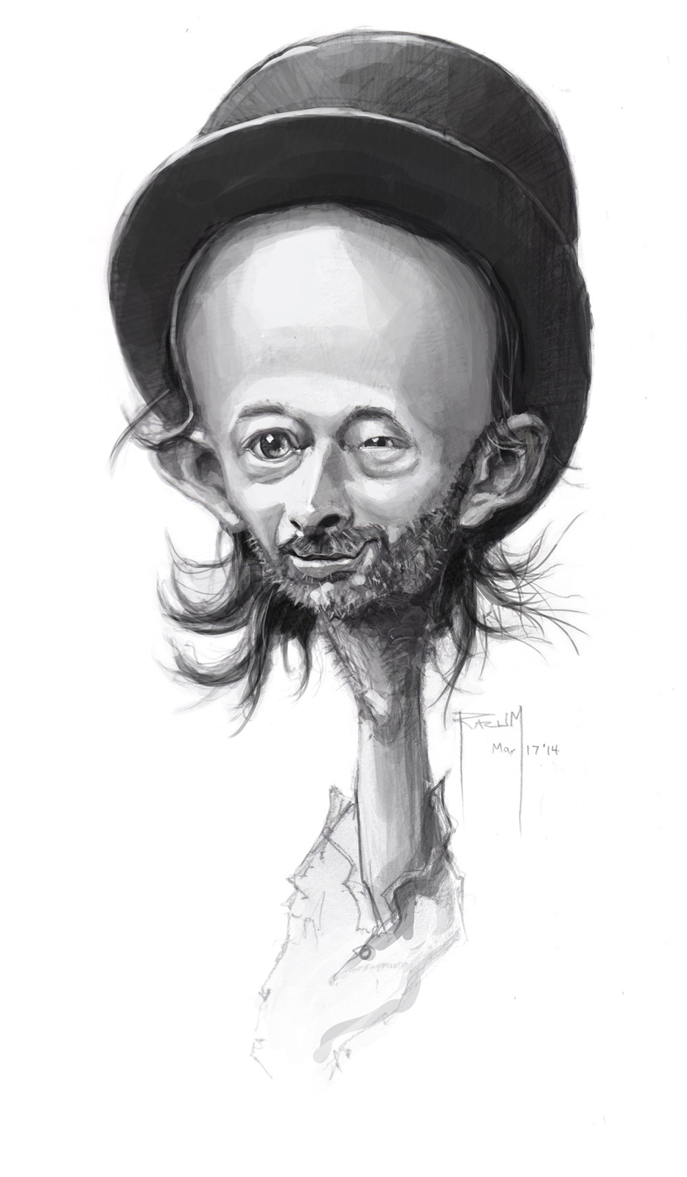 1000x1713 Breaking In The New With Thom Yorke - Thom Yorke Sketch