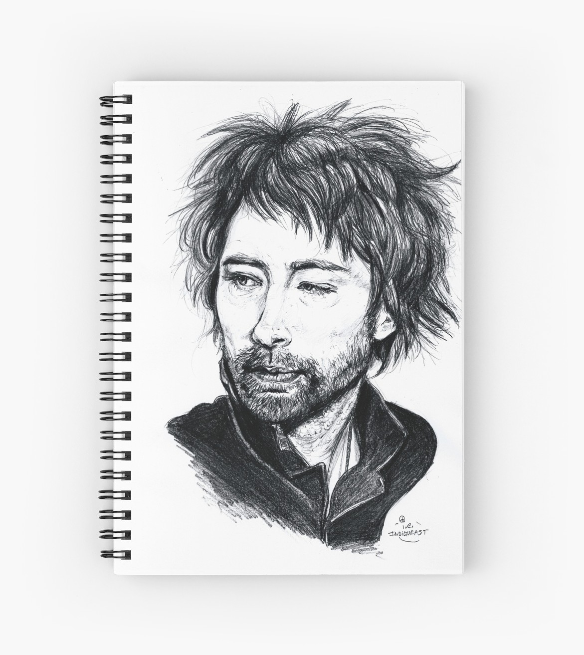 1171x1313 Thom Yorke [Radiohead] Spiral Notebooks By Indigo East Redbubble - Thom Yorke Sketch