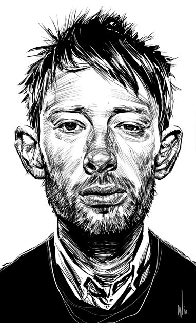 382x631 Chris Wahl Illustration Blog - Thom Yorke Sketch