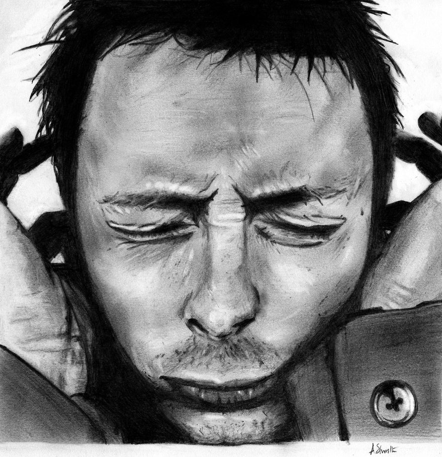 879x910 Thom Yorke By Aj3sh - Thom Yorke Sketch