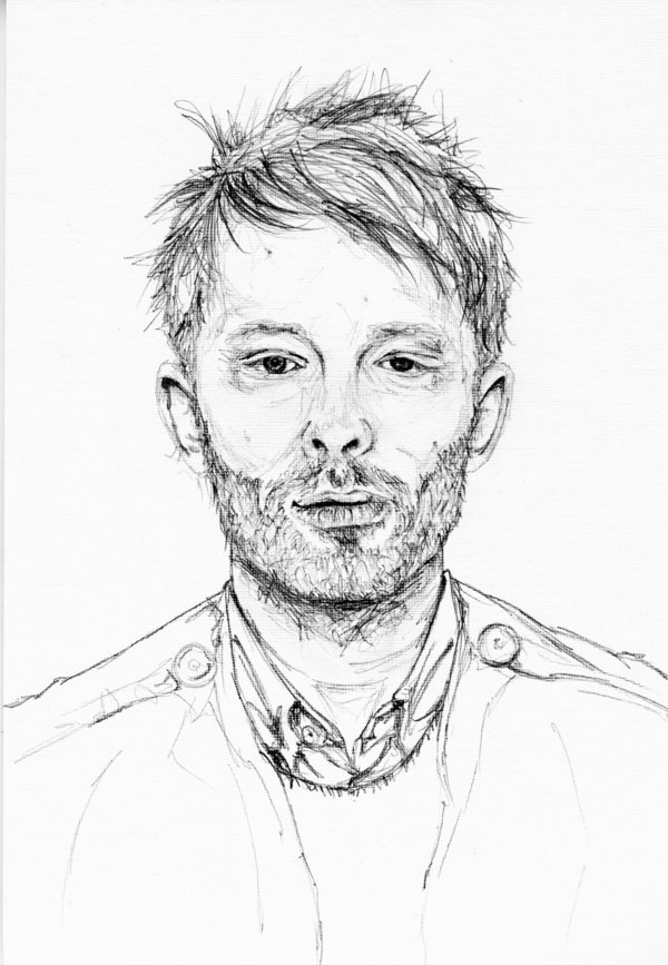 600x867 Thom Yorke Sketch By Missgeorgespiggott - Thom Yorke Sketch