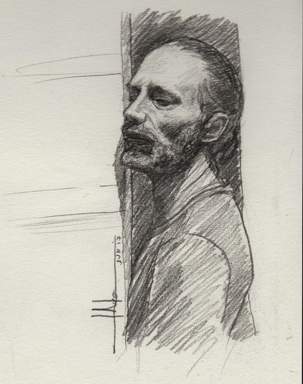 1038x1312 Thom Yorke Sketch I Made, Hope You Like It Radiohead - Thom Yorke Sketch