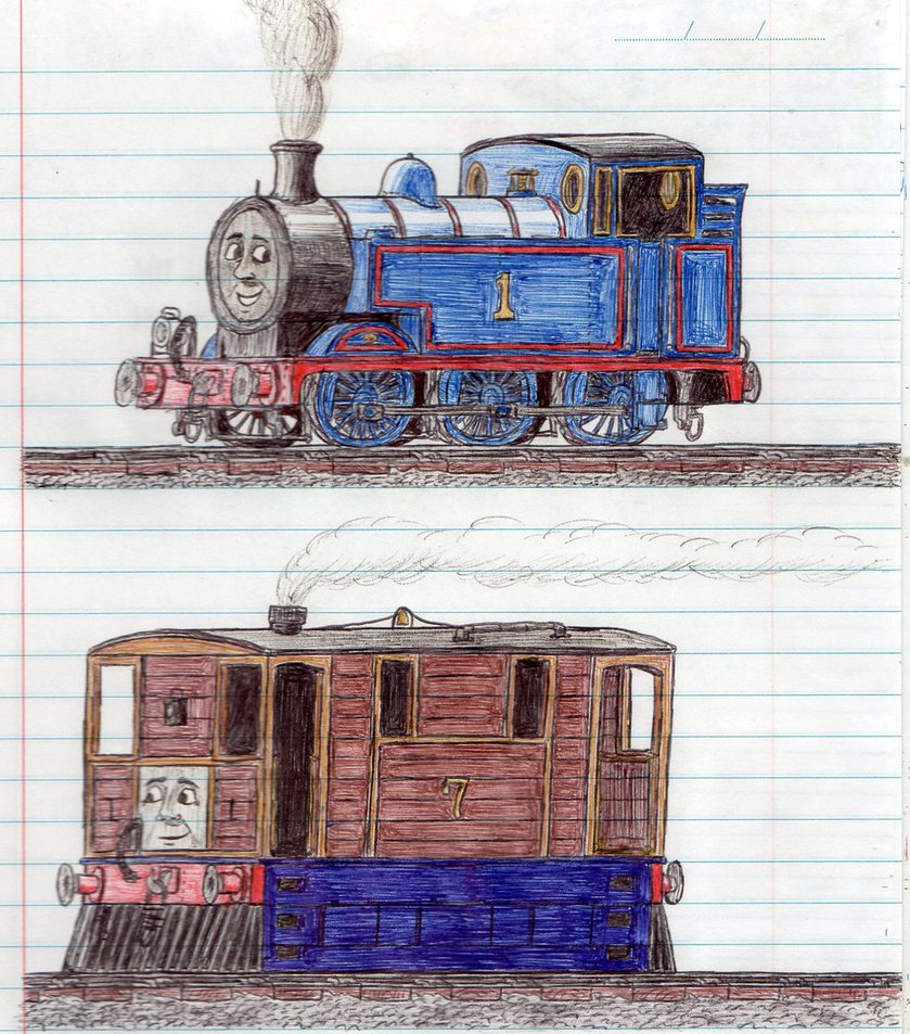 839x953 Schoolbook Sketches Thomas And Toby By 01salty - Thomas And Friends Sketch