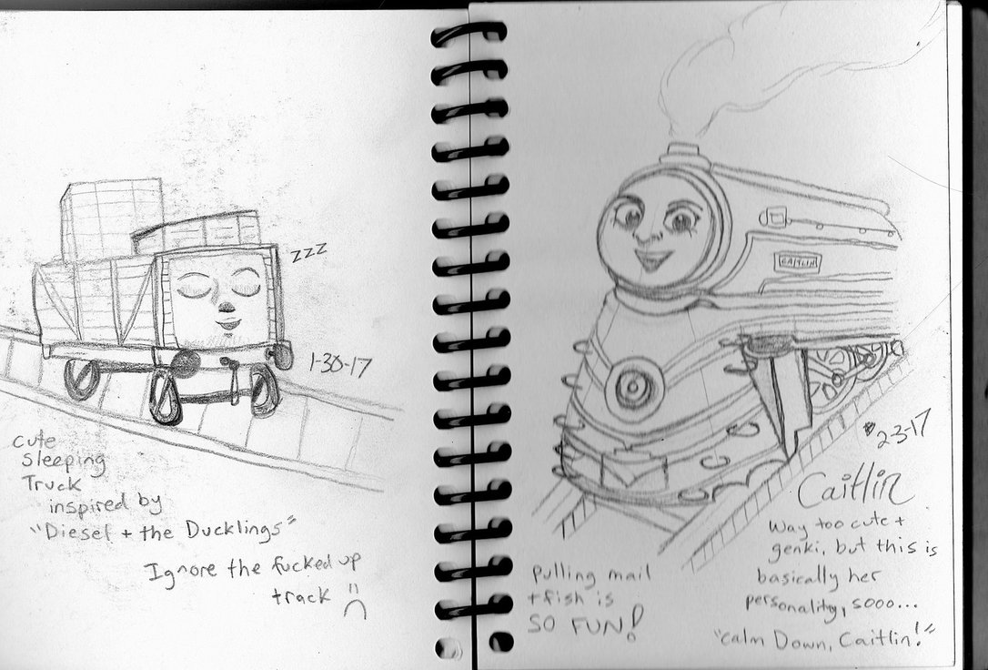 1086x736 Thomas And Friends Sketches Truck And Caitlin By Cellytron On - Thomas And Friends Sketch