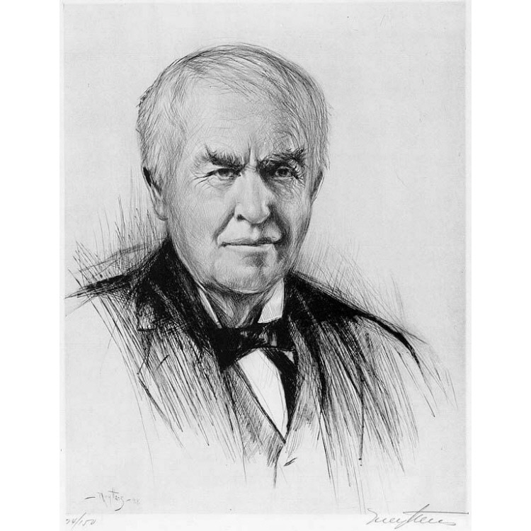 750x750 Thomas Alva Edison National Portrait Gallery - Thomas Edison Sketch
