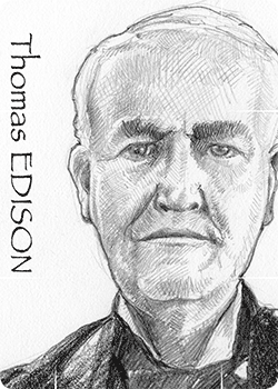 250x350 Thomas Edison Trading Card - Thomas Edison Sketch