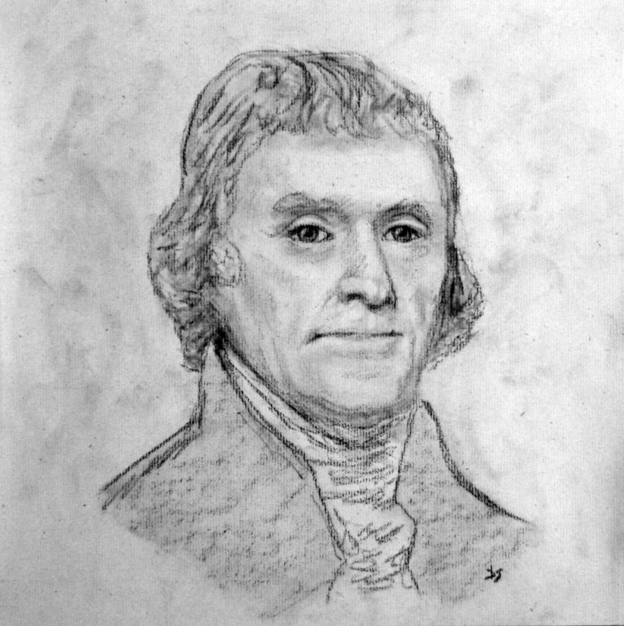892x895 Thomas Jefferson Sketch (Conte Crayon) By Dustinadamsmith On - Thomas Jefferson Sketch