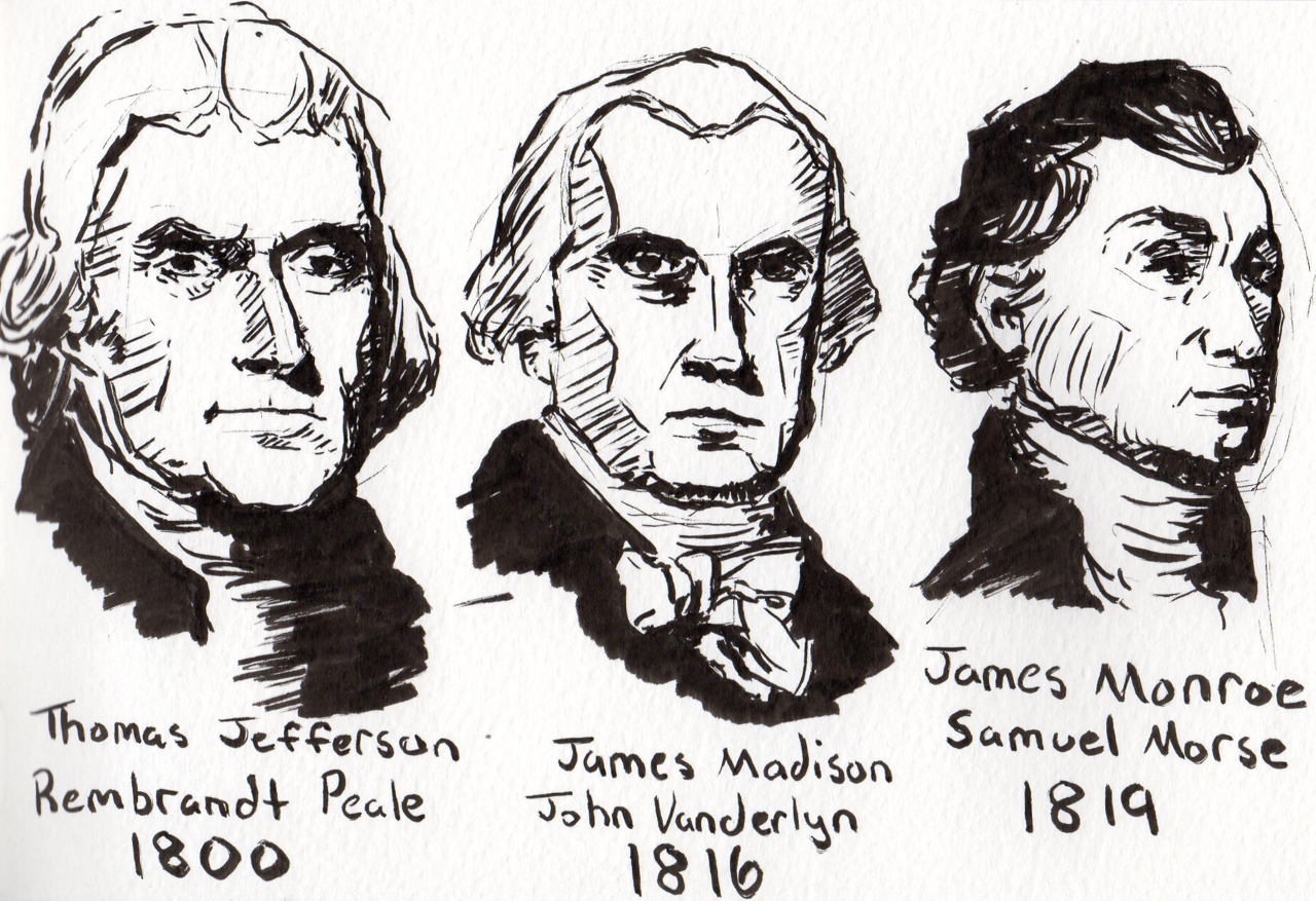 1280x877 Sketch Oil And Pen - Thomas Jefferson Sketch