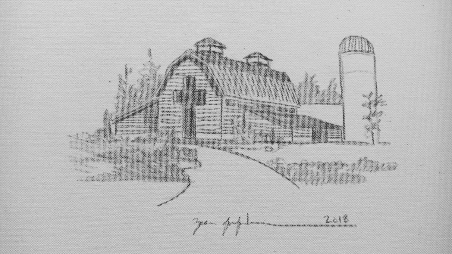 1500x844 The Cross Gallery Wrap Canvas (Hand Sketch By Zac - Thomas Kinkade Sketches