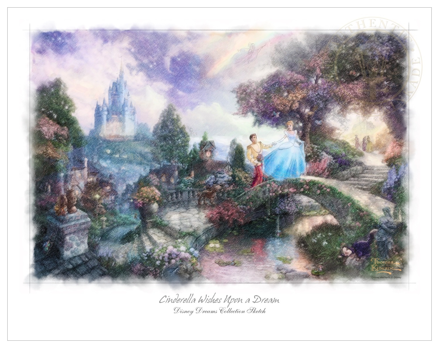 1500x1190 Disney Dreams Collection Set Of Twelve X Sketches The - Thomas Kinkade Sketches
