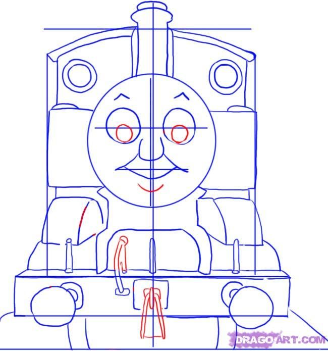 650x695 How To Draw Thomas The Tank Engine, Step By Step, Pbs Characters - Thomas The Tank Engine Sketch